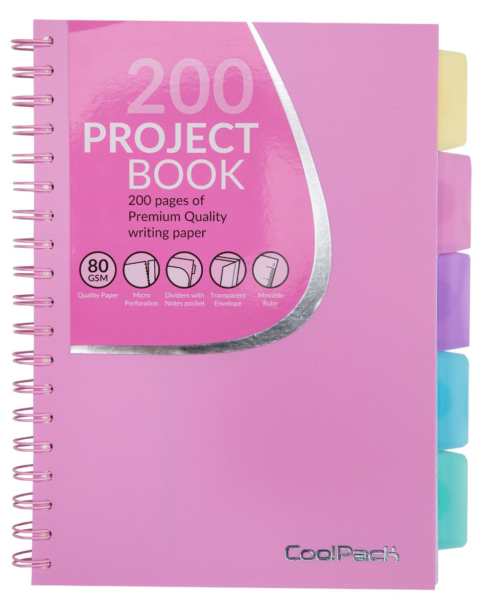 Тетрадка със спирала A4 200 листа PVC – Powder Pink