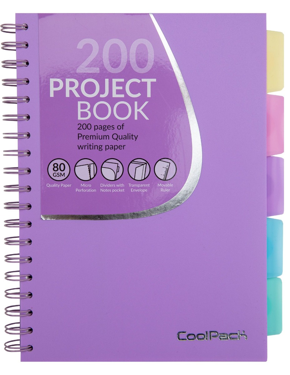 Тетрадка със спирала A4 200 листа PVC – Powder Purple