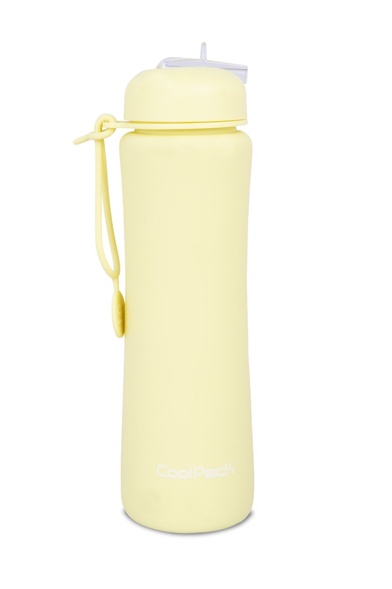 Сгъваема силиконова бутилка COOLPACK – PUMP – Powder yellow