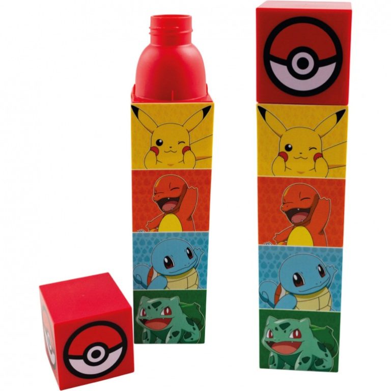 Квадратна бутилка за вода Kids Euroswan – Pokemon, 650 ml