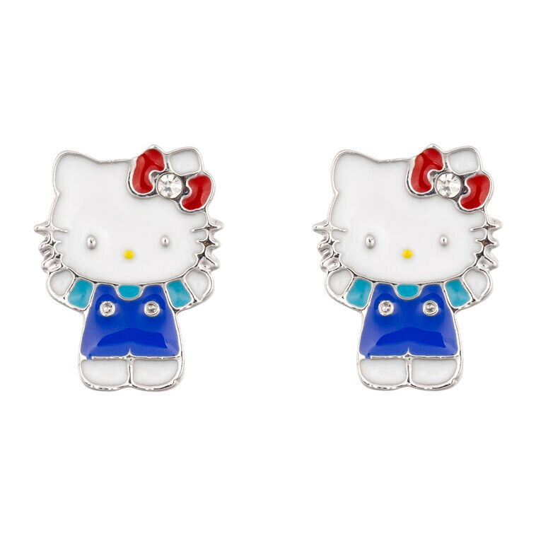 Посребрени обеци Hello Kitty