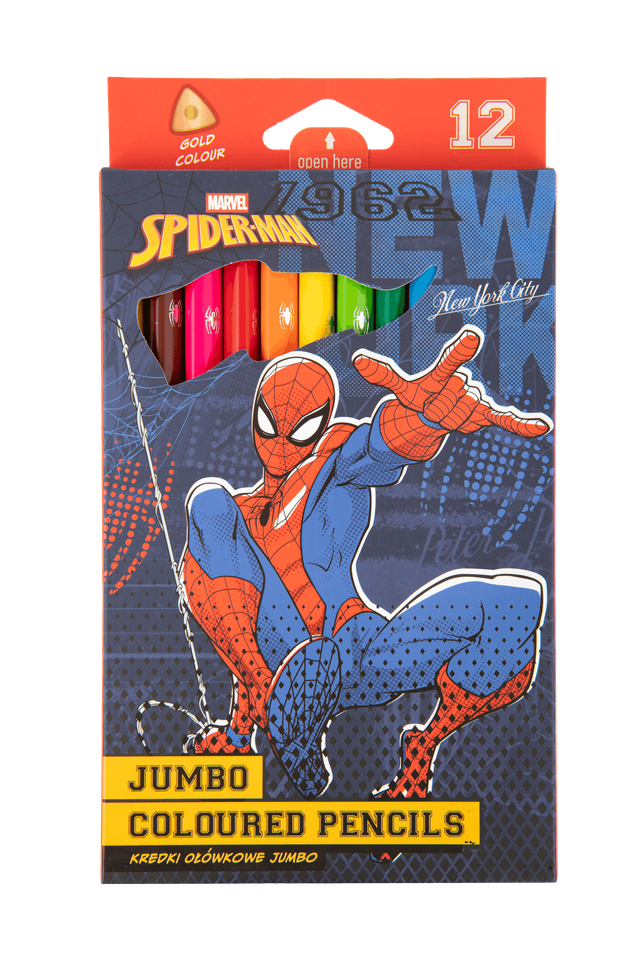 Цветни моливи Colorino Jumbo 12 цвята Spiderman